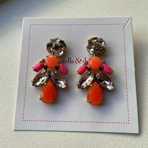 Stella & Dot Pink and Peach Drop Earrings